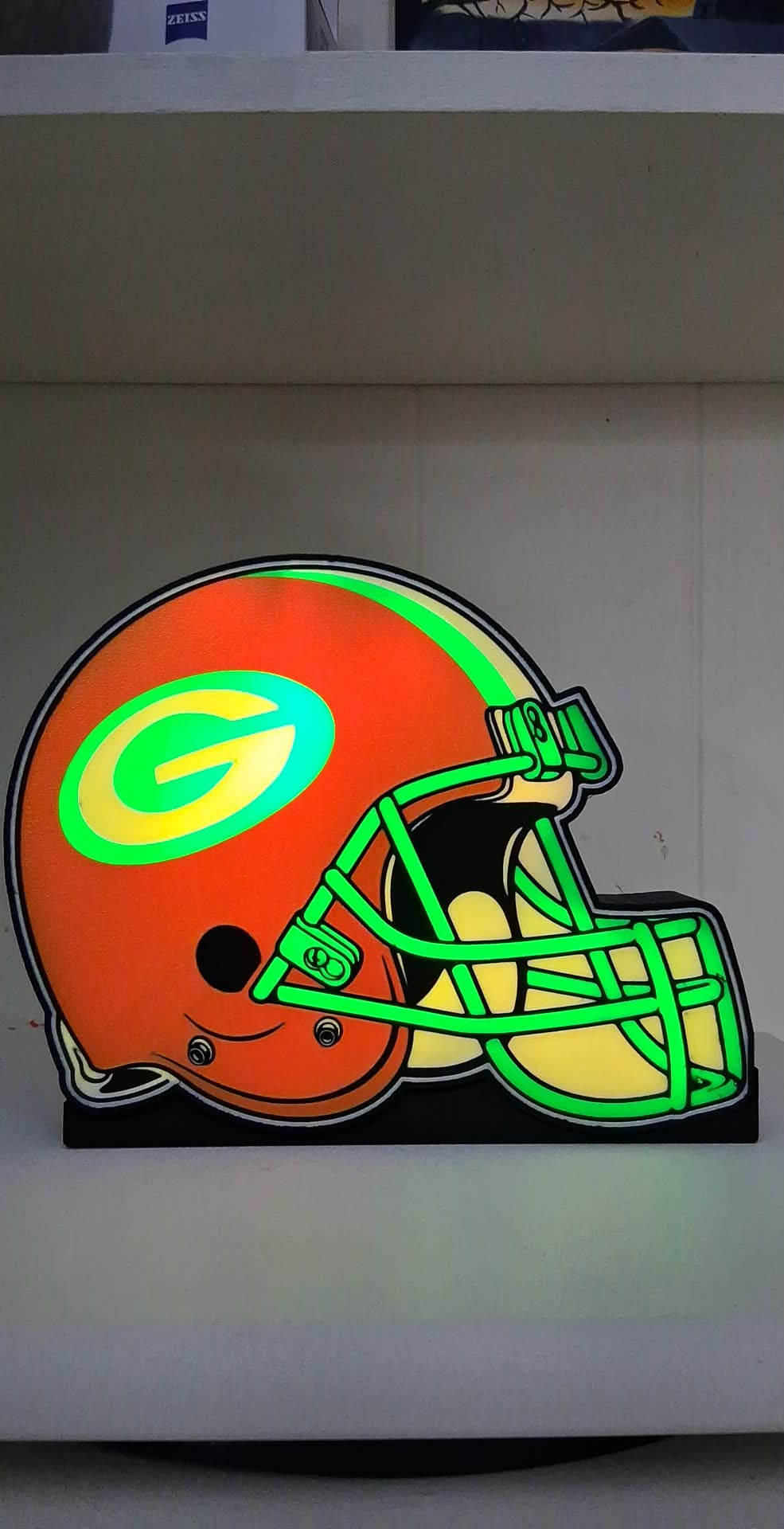Packers Helmet 225 Width LED light box – custom 3D printed – Lit Layer Creations